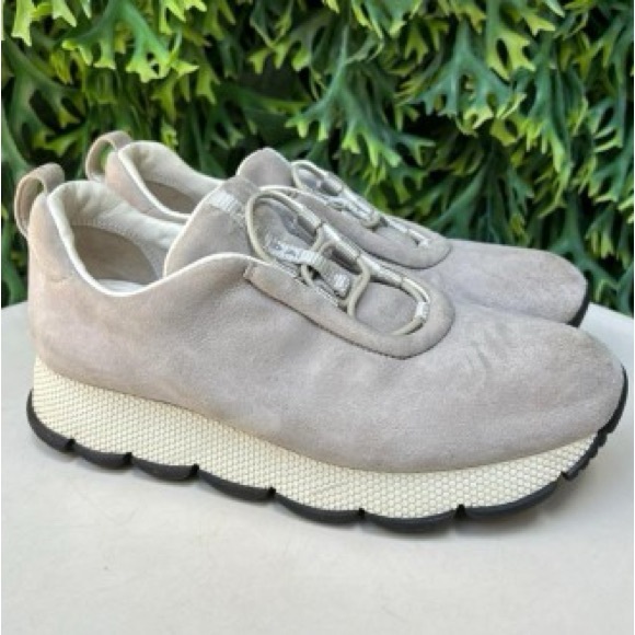 Prada Shoes - Prada Sport Suede Athletic Logo Gray Slip-on Sneakers Women's EU 37.5 / US 7.5